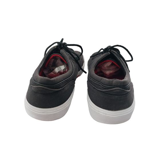 POLO BY RALPH LAUREN! BLACK CANVAS, TED LOGO LEATHER LACED TENNIS SHOES! SZ 9D main image 8